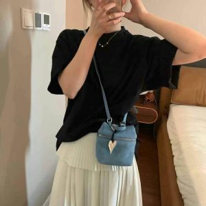 MBH Mini Casual Handbag Crossbody Bag with Strap and Charm