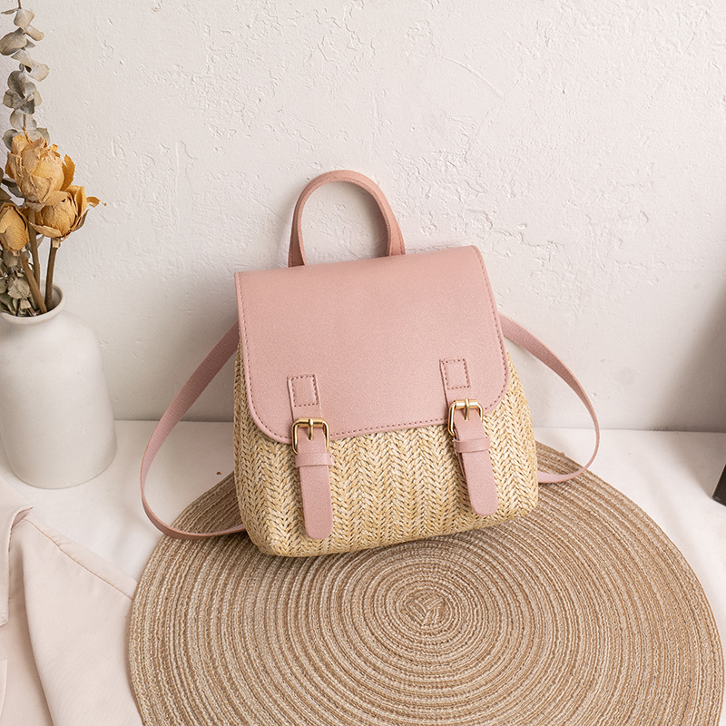 2024 New Cross-Border Summer Fashion Woven Straw Backpack Women's Bag - Image 2