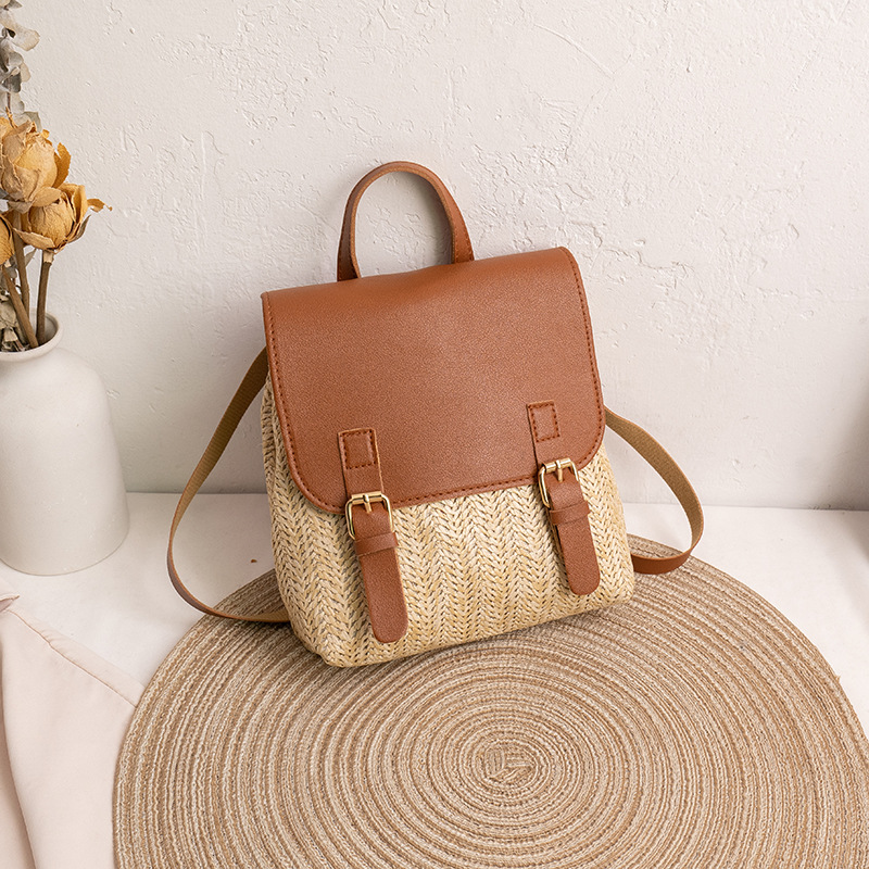2024 New Cross-Border Summer Fashion Woven Straw Backpack Women's Bag - Image 3