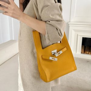 MBH Top Grain Leather Designer Kelly Vest Bag Lightweight Minimalist Shoulder Handbag with Strap