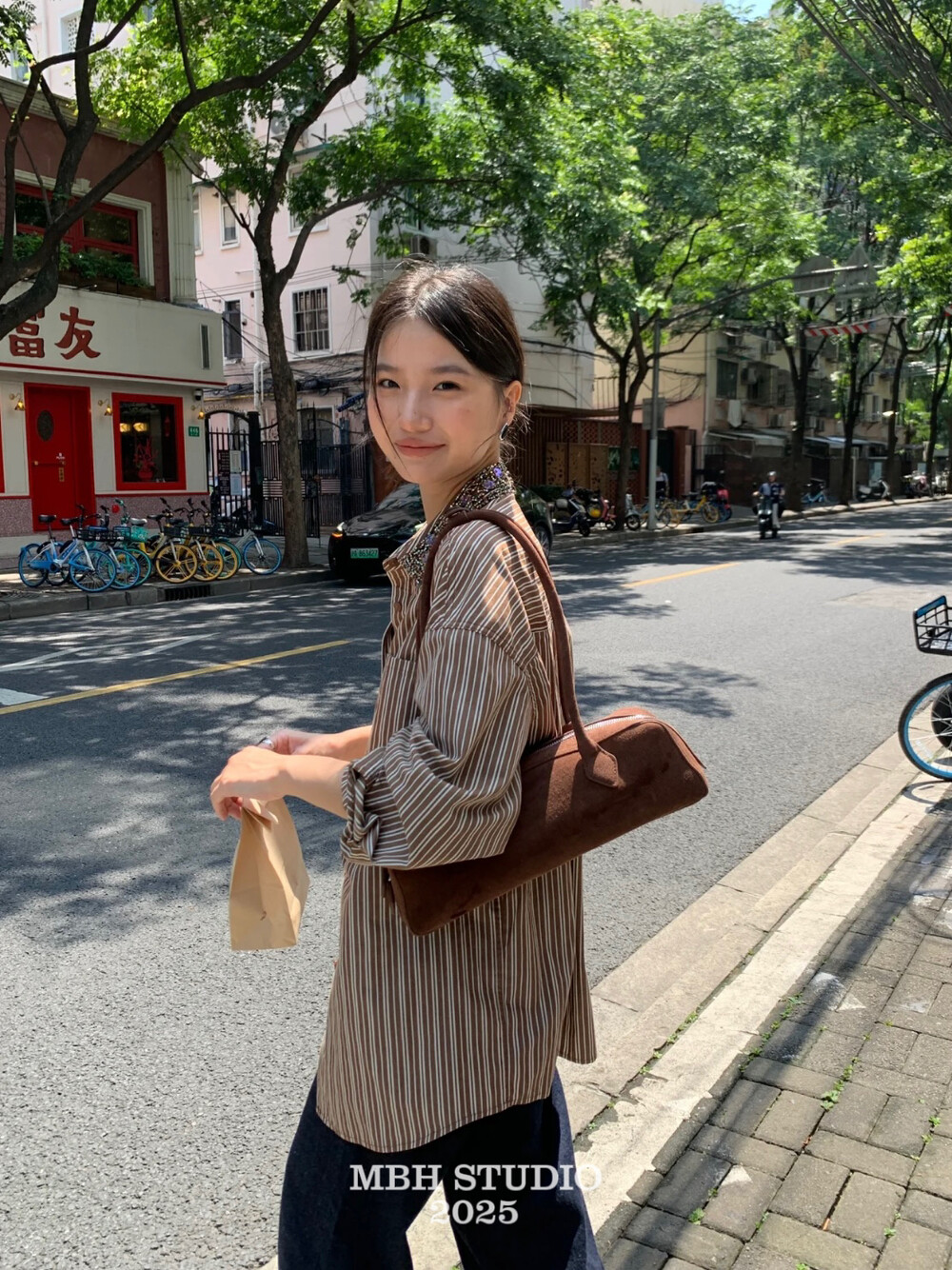 MBH Niche Design Autumn Winter Vintage Matte Leather Sausage Bag Versatile Baguette Bag Handbag Shoulder Bag - Image 3