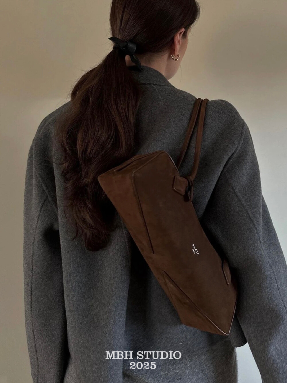 MBH Niche Design Autumn Winter Vintage Matte Leather Sausage Bag Versatile Baguette Bag Handbag Shoulder Bag - Image 2