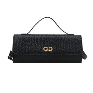 Women's Woven Baguette Shoulder Bag 2025 Autumn Versatile Handbag Retro Evening Bag